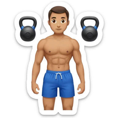 guy with blue shorts Kettlebell Exercises sticker