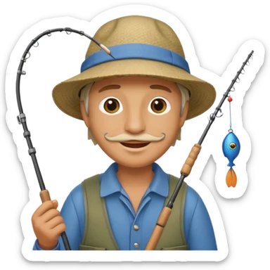 happy fisherman sticker