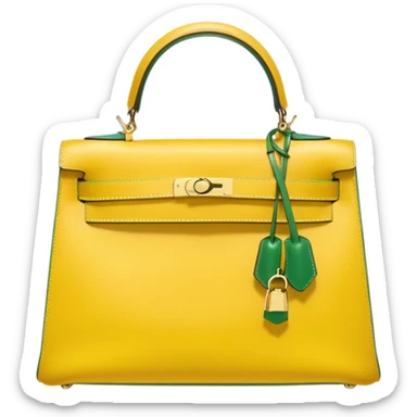 hermes kelly yellow green bag sticker