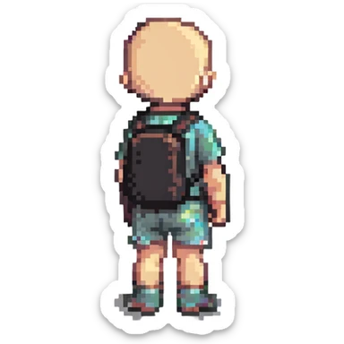 baby standing with back facing sticker