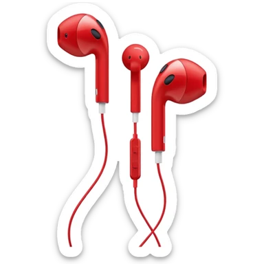 EarPods headphones with a red color sticker