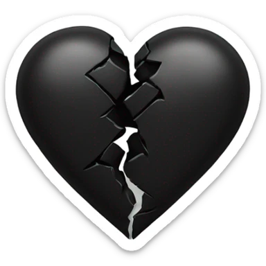 Broken black heart sticker