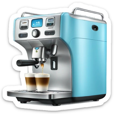 Light blue coffee machine  sticker