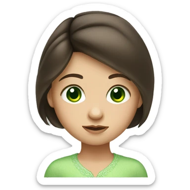 Small brunette Russian girl with green eyes sticker