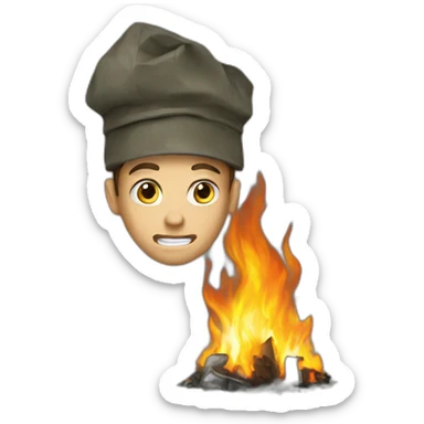 Israel in burning trash sticker