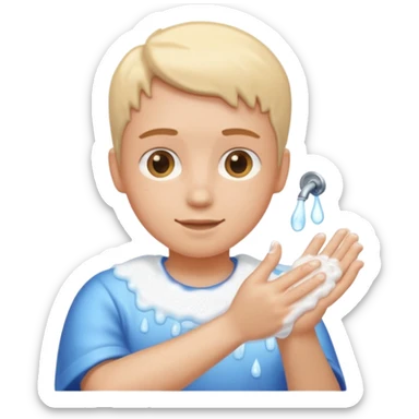 washing hands sticker
