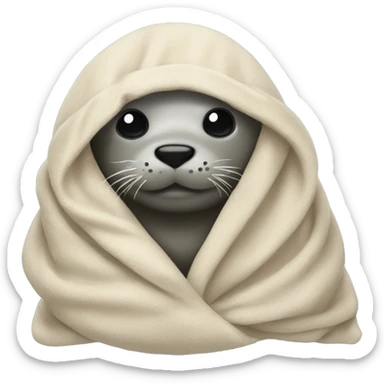 seal wrapped in a blanket sticker