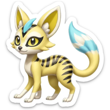Genet-Meloetta-Zeraora-Primagen-fusion-creature  sticker
