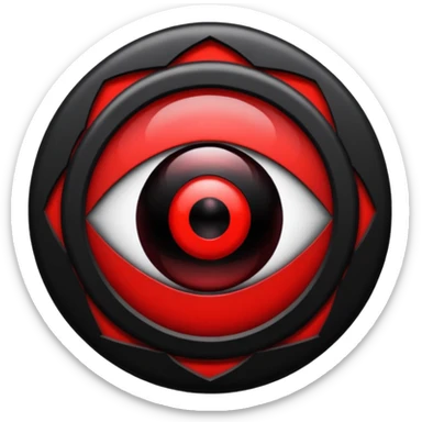 

---

The Mangekyō Sharingan is a deep, glowing crimson eye where the original tomoe disappear and are replaced by a complex black pattern.  sticker