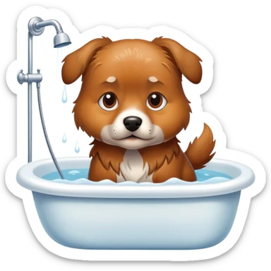 Un perro en el baño  sticker