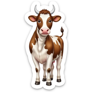 spotted dairy cow with horns sticker