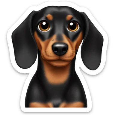 black and tan female dachshund sticker