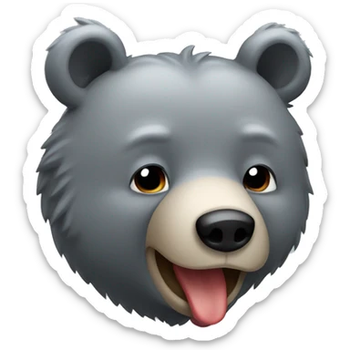 realistic-grey-bear-is-vomiting sticker