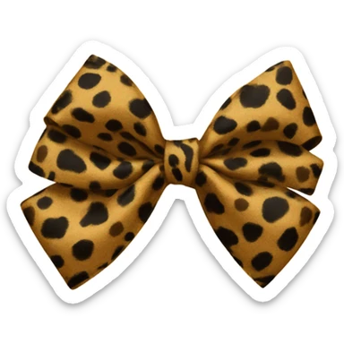Leopard print bow sticker