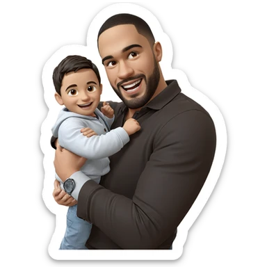 father and son joyful moment sticker