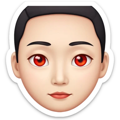 Create an emoji of a Chinese person with red eyes sticker