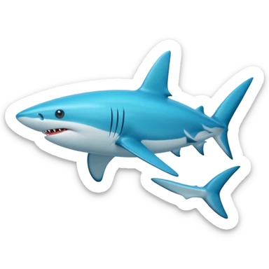 blue shark ocean sticker
