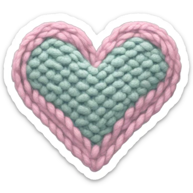 Pastel knit heart sticker