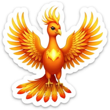  A majestic firebird that radiates the energy of the sun, wings burning like solar flares, solar phoenix  sticker