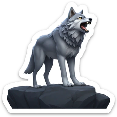 alpha wolf howling sticker