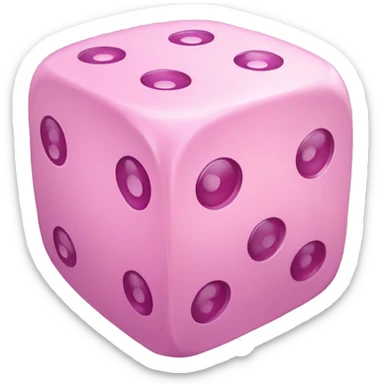 pastel pink dice two realistic sticker