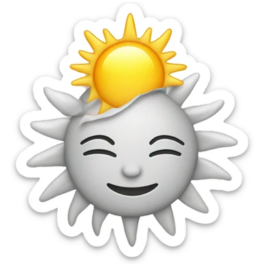 Sun face morning sticker