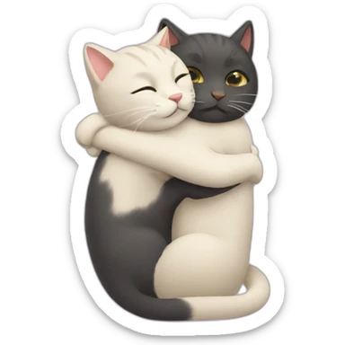 hugging cats sticker