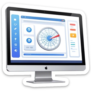 Create an emoji for UX/UI design. Show a monitor or tablet with a web interface mockup displayed on the screen. Use modern, professional colors. Do not include any emojis or smiley faces. Make the background transparent. sticker