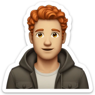 Man with red hair and brown eyes sticker