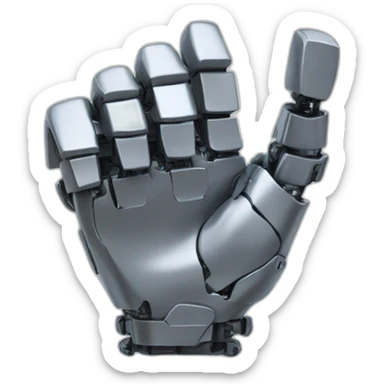 robotic hand throwing up the ROCK sign sticker