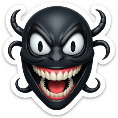 Venom symbiote smiling (smaller) sticker