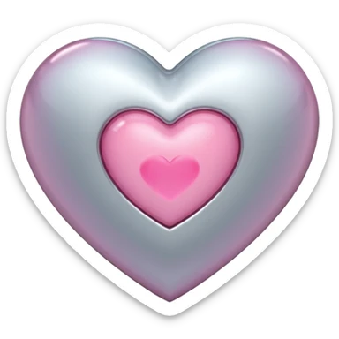 platinum heart with one mini pink heart inside of it  sticker