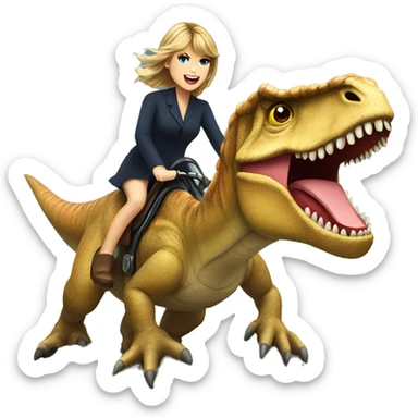 Taylor Swift riding a dinosaur sticker