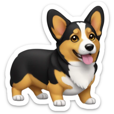 black and yellow corgi sticker