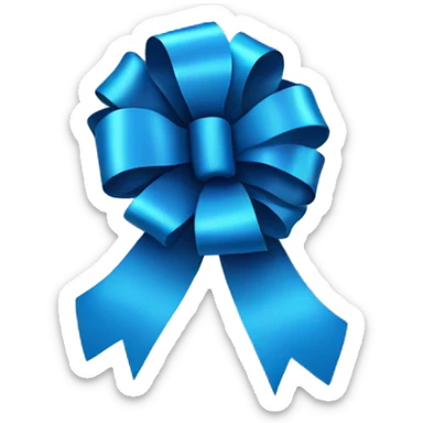 blue ribbon with bow sticker