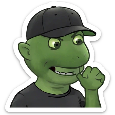 Guy grabbing neck sticker