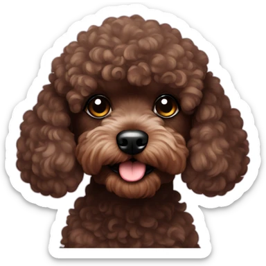 Dark brown toy poodle halloween sticker