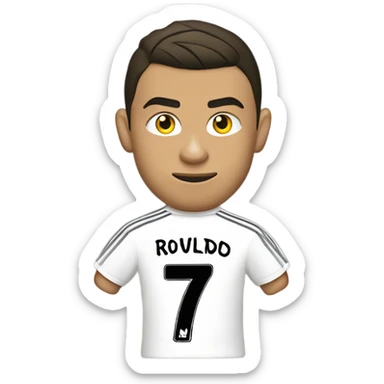 Cristiano Ronaldo at Manchester united with number seven shirt 2008 sticker