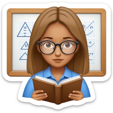 Girl studying for calculus sticker