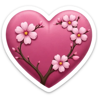 sakura heart with a velvet texture sticker
