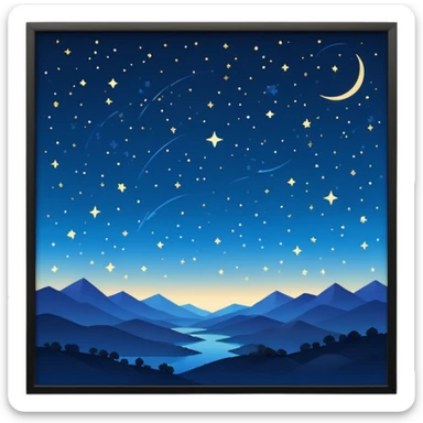 Stargazing scenery sticker