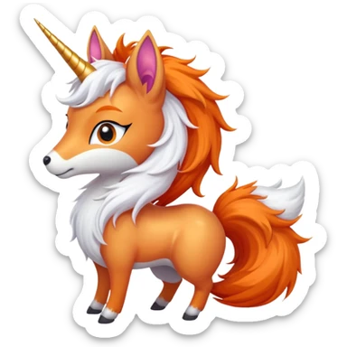 unicorn fox hybrid sticker