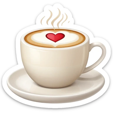 cappuccino cup with a heart design in the milk foam sticker