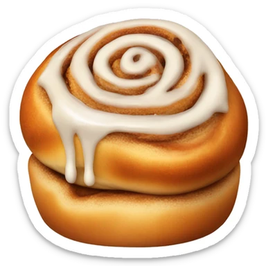 Cinnamon bun with icing sticker