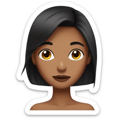 woman, face palm, brown skin, black straight hair, makeup sticker