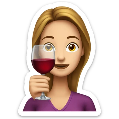 Bella con una copa de vino sticker