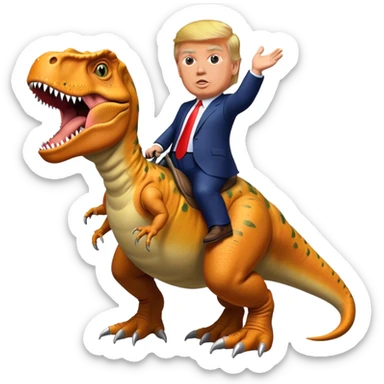 Donald Trump riding T-rex sticker