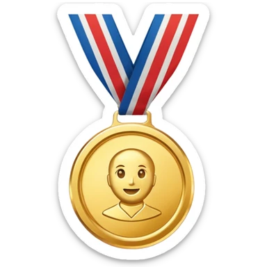 a gold medal with a gold lifevest engraved on it sticker