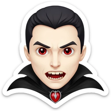 Vampire – Pale figure with fangs and cape sticker