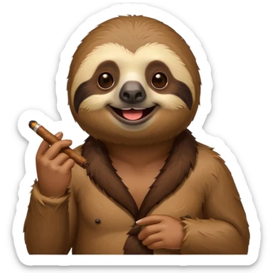Un perezoso fumando sticker